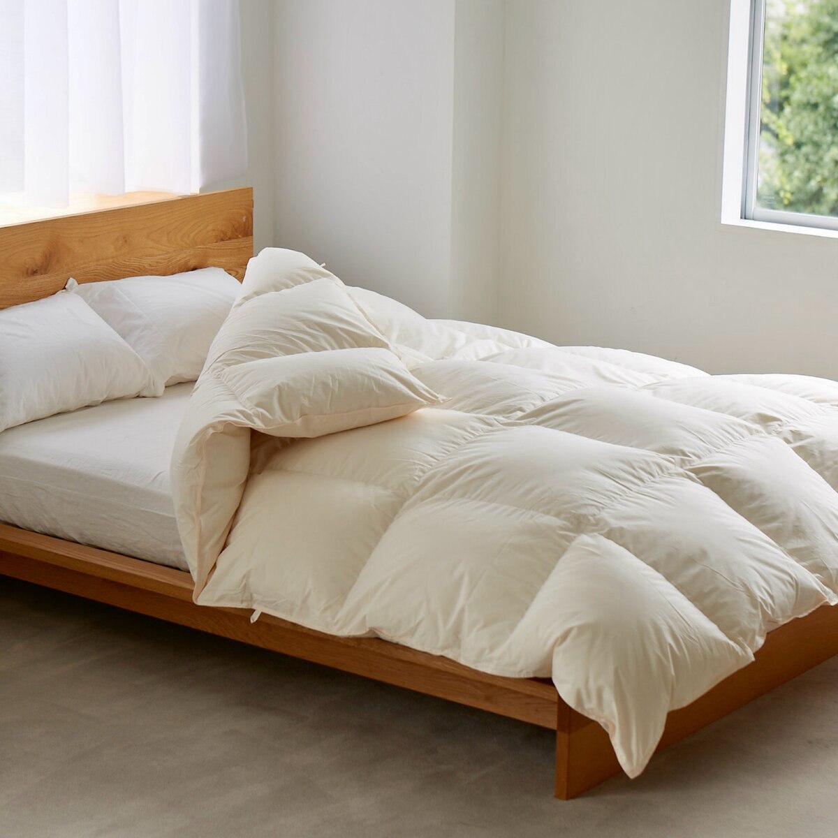 羽毛布団 ナチュラルグースダウン95% クイーン アイボリー 羽毛布団 ナチュラルグースダウン95% クイーン アイボリー
