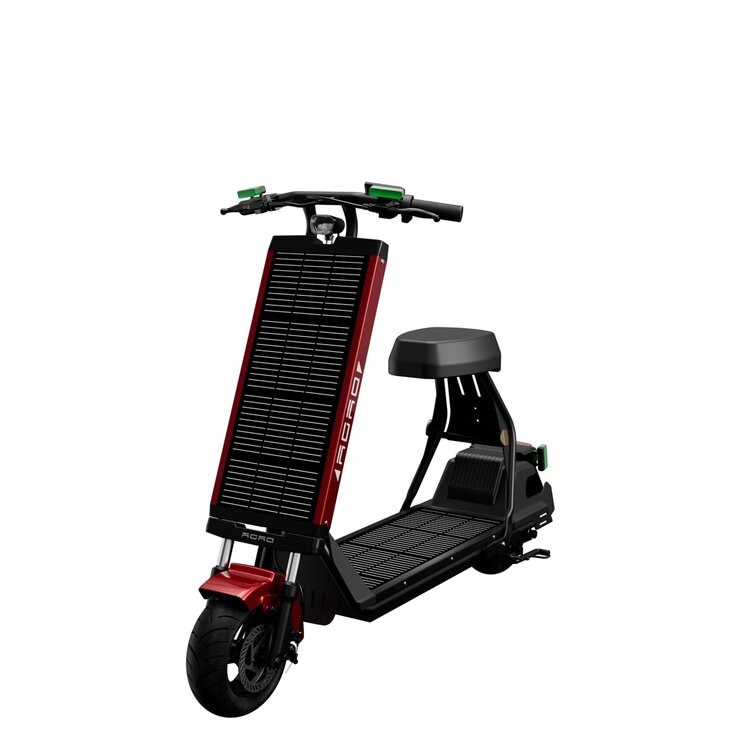 AGAO ソーラー式電動スクーター レッド