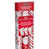 カークランド シグネイチャー リバーシブルギフトラップ ホワイト & レッド