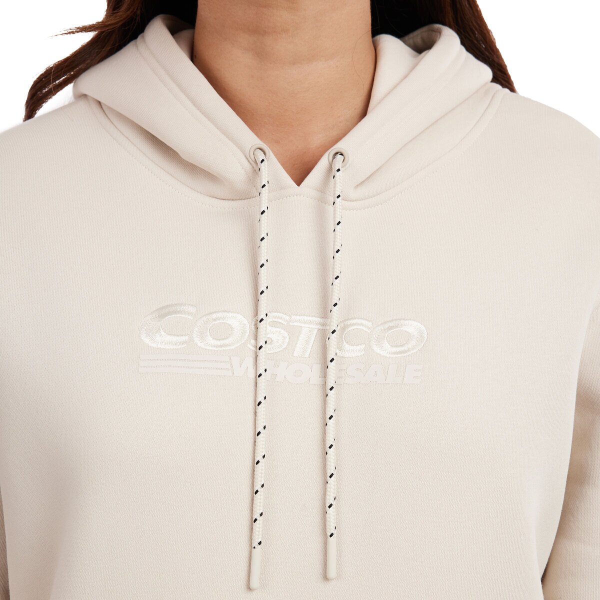 カークランドシグネチャー ユニセックス ロゴ パーカー クリーム XS/S