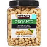 Kirkland Signature Organic Unsalted Whole Cashews 1.13kg