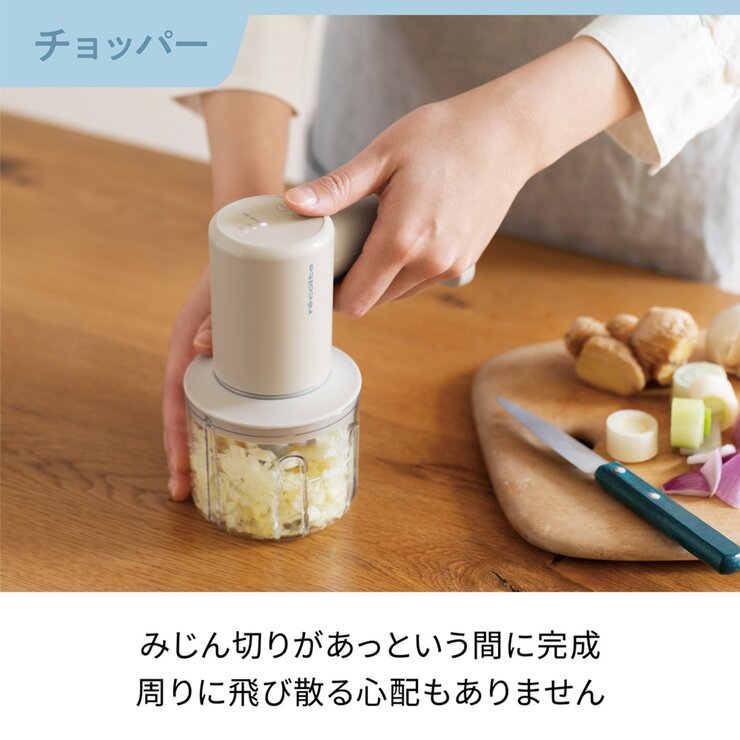 レコルト コードレスホイップ & チョッパー RCW-1(R)