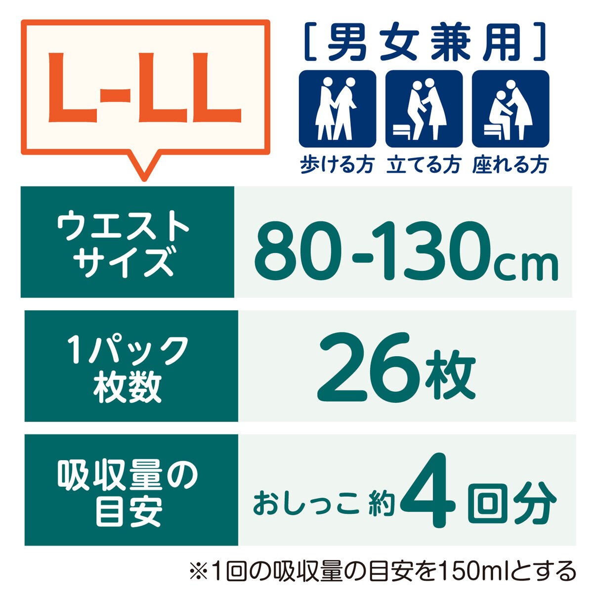 肌ケア アクティ 大人用おむつ 長時間パンツ M-L/L-LL 2PK