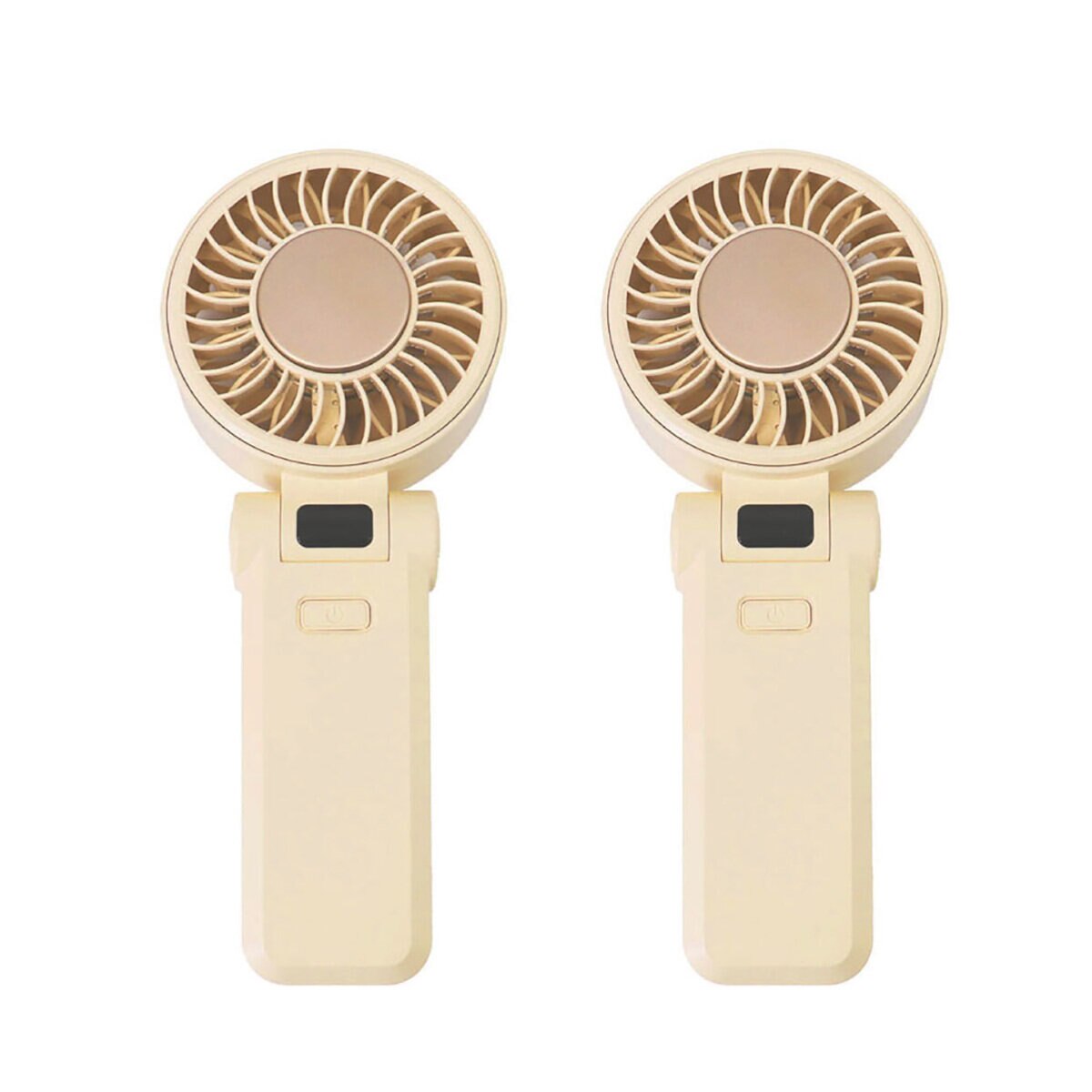 Seena 冷却プレート&ディスプレイ付ハンディファン ベージュ2台