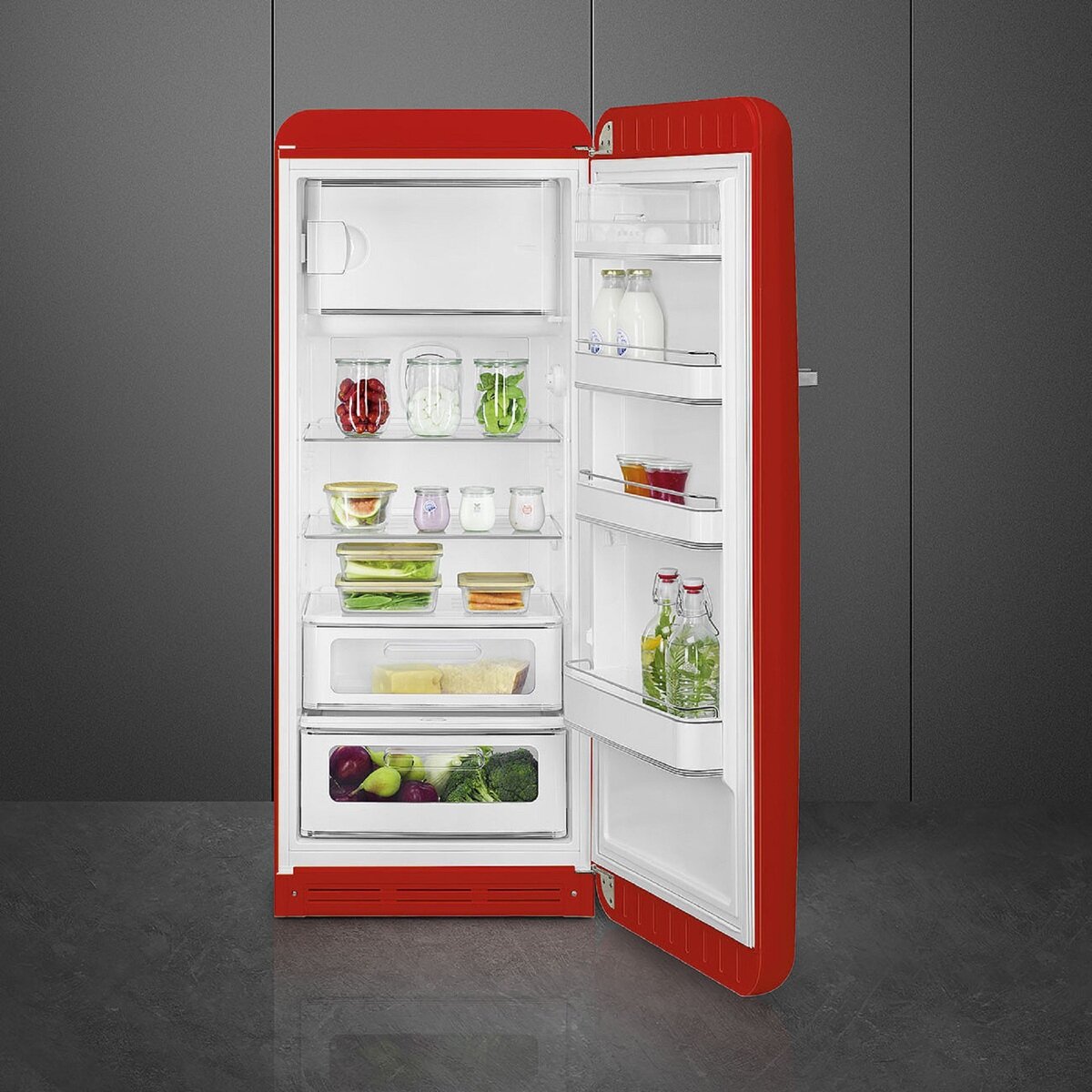 SMEG 270L 冷蔵庫 FAB28RRD5JP レッド