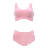 ウイング ハーフブラトップ＆ショーツセット 3枚入 ピンク L