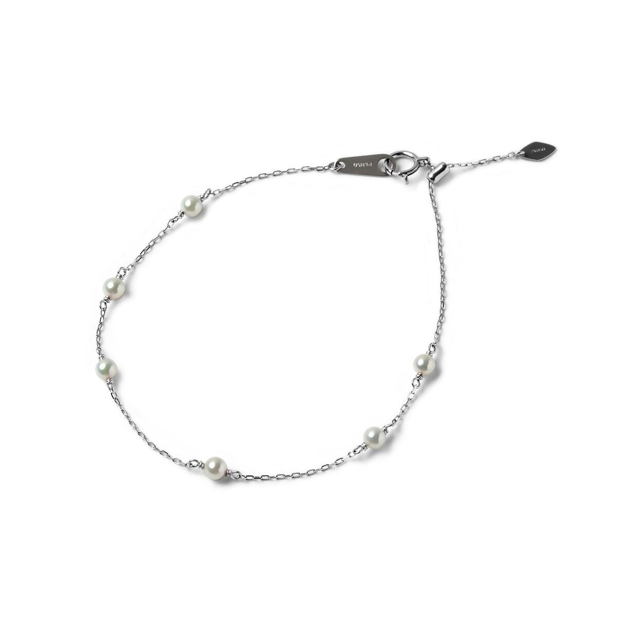 PLATINUNM 850 AKOYA STATION BRACELET 3mm /19cm