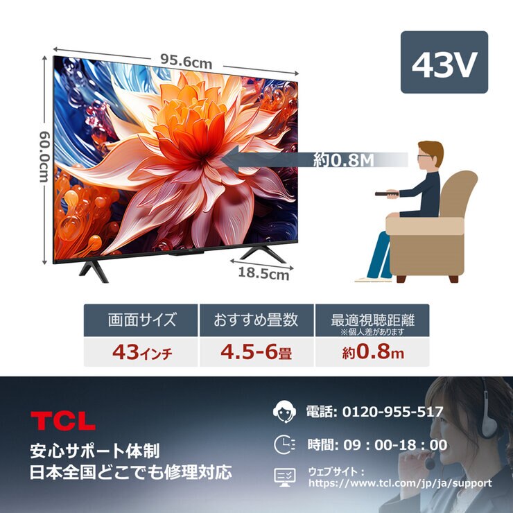 極美品 TCL 43インチ液晶テレビ 43D2900F 2019年製 TCL 43インチ 4K 液晶テレビ 43C69B | Costco Japan
