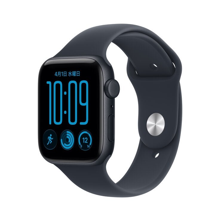 Apple Watch SE 3 GPS+Cellular 44mmミッドナイトアルミニウムケースとネイビーブルースポーツバンド - S/M Apple Watch SE 3 GPS+Cellular 44mmミッドナイトアルミニウムケースとネイビーブルースポーツバンド - S/M