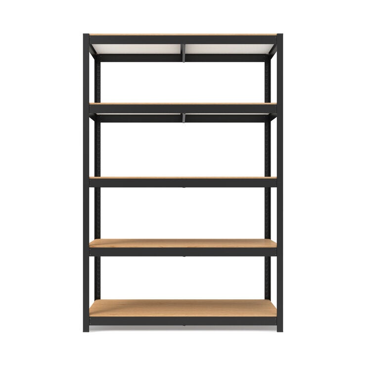 HOMEDANT 高耐荷重 スチールラック 5段 幅120cm 黒