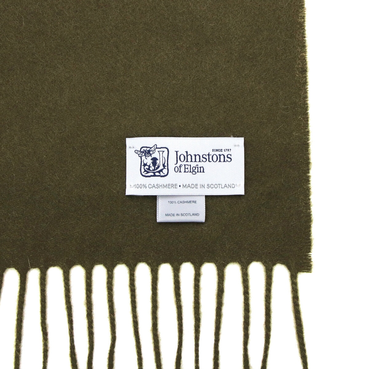 Johnstons of Elgin ダークカーキ ストール大判 ジョンストンズ