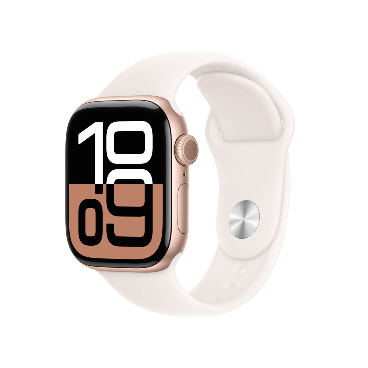 Apple Watch Series 10（GPSモデル）- 42mmローズゴールドアルミニウムケースとライトブラッシュスポーツバンド - M/L