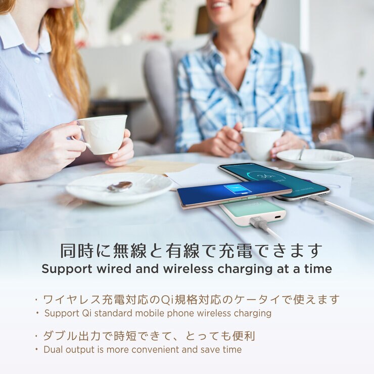Gigastone モバイルバッテリー 5000mAh 2個パック(ミントブルー・ホワイト)