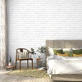 テンペーパー 貼ってはがせるシール壁紙 52cm X 5m ２本入り レンガ白 BR0556
