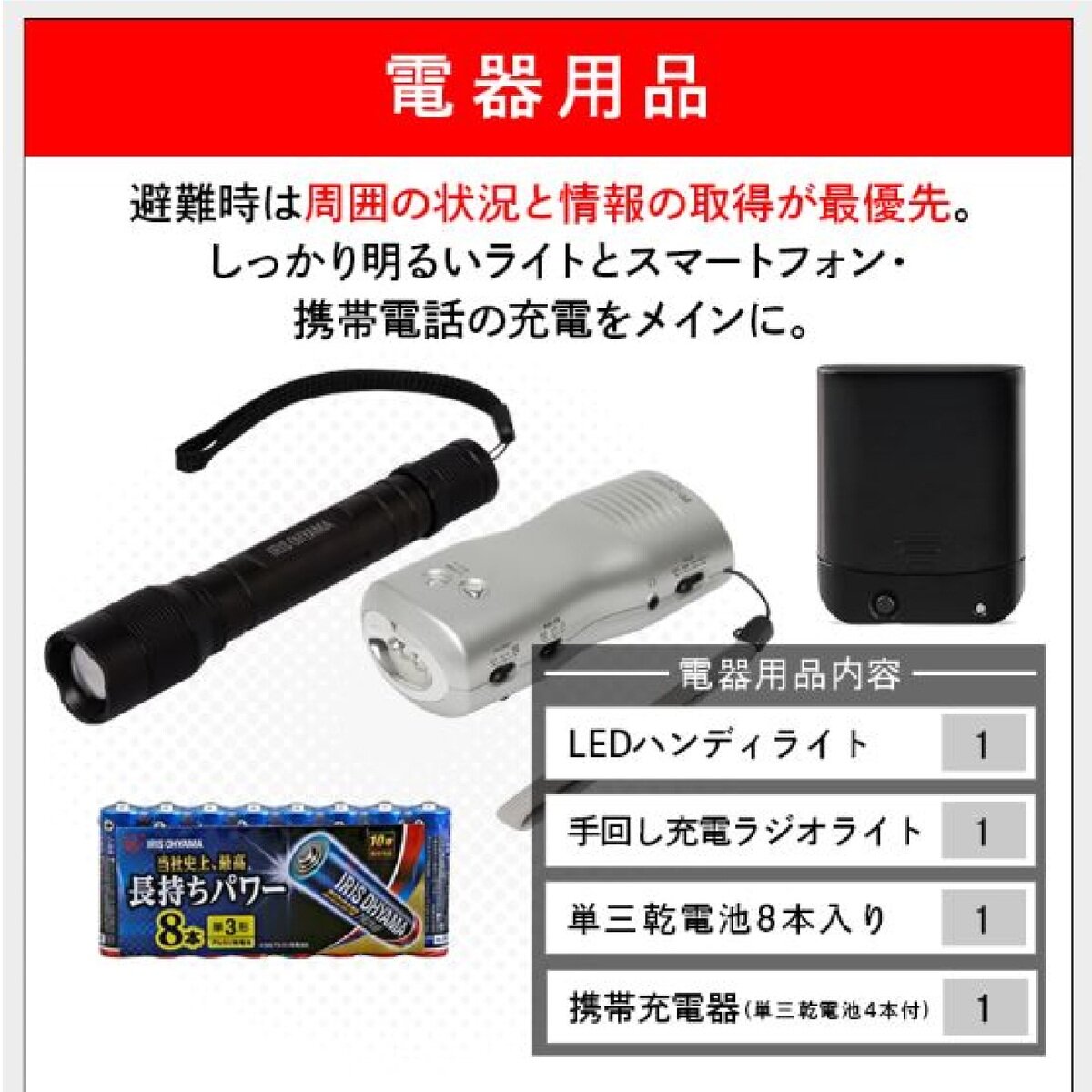 アイリスオーヤマ 避難リュックセット 1人用 38L HRS-33