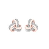 18K ホワイトゴールド&ローズゴールド 0.15カラットダイヤモンド LOVE KNOT ピアス