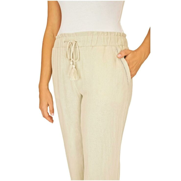 ブリッジ レディース リネン パンツ ナチュラル L
