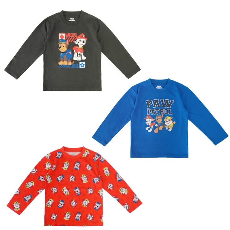 パウ・パトロール キッズ 長袖Tシャツ 3枚組
