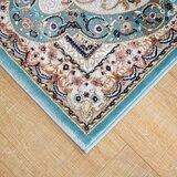 ウィルトン織りマット ロザリオ 60 x 90cm ブルー