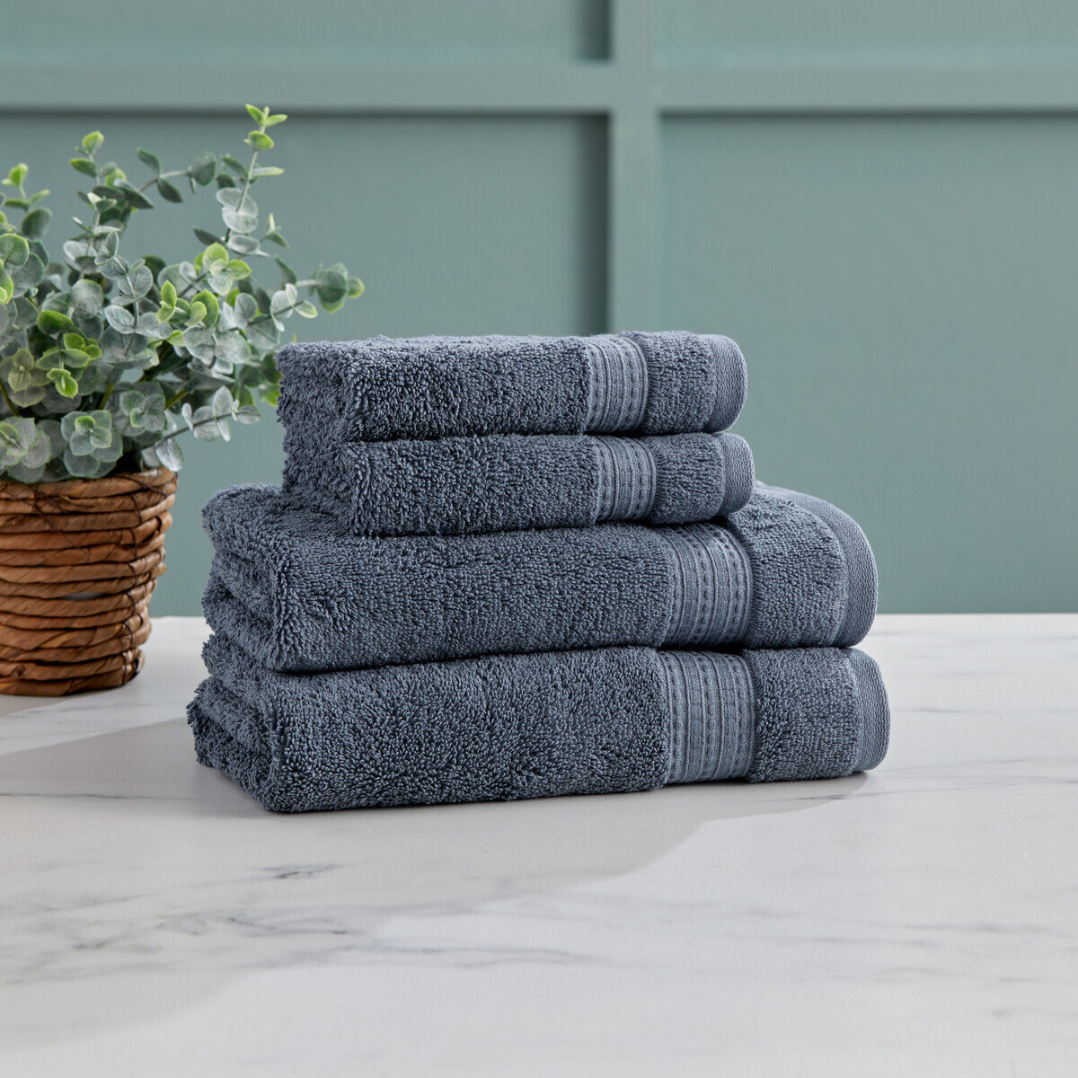 グランデュール ハンドタオル2枚 + ウォッシュタオル2枚 セット フリントストーン