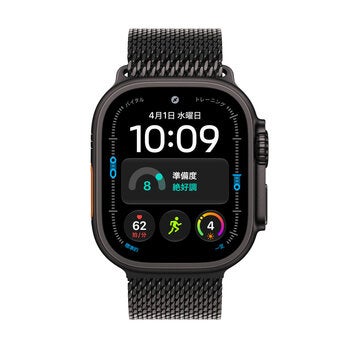 Apple Watch Ultra 4 GPS+Cellular 49mmブラックチタニウムケースとブラックチタニウムミラネーゼループ - L