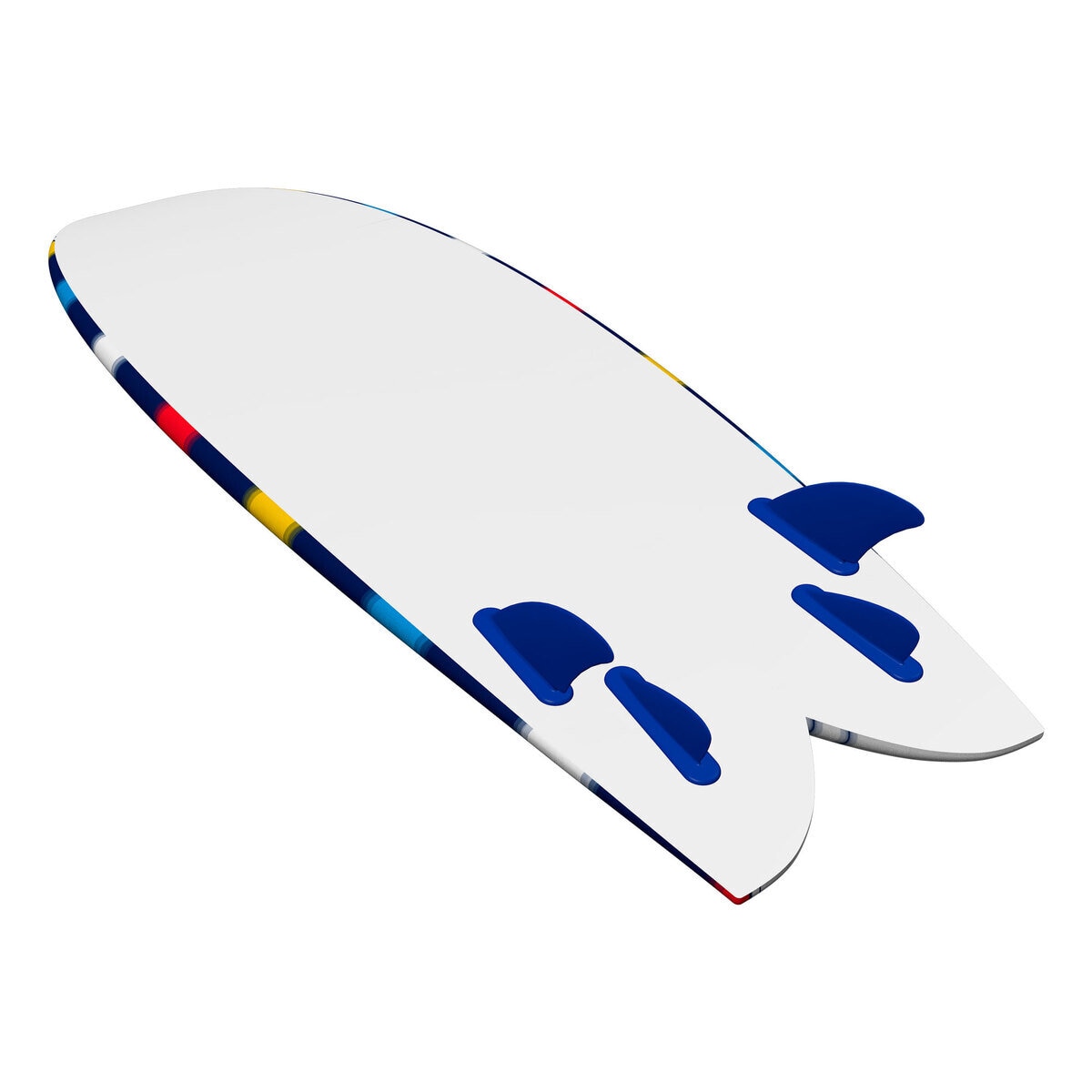 ウェーブストーム 5フィート8 (172.7cm) レトロフィッシュサーフボード ストライプ レッド/イエロー/ブルー