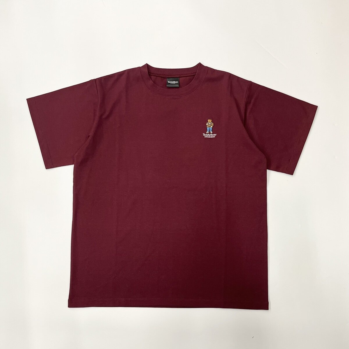 テディベア メンズ 半袖 Tシャツ バーガンディ S