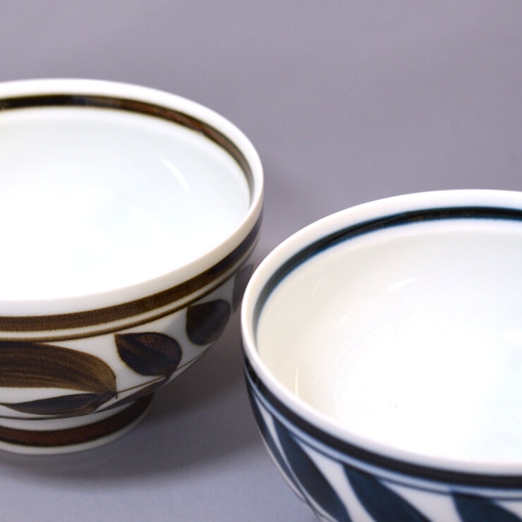 波佐見焼 お茶碗 廻り花 大 4個セット