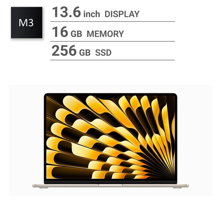 Apple/MacBook Air 13インチ 8コアCPU/8コアGPU/Apple M3チップ/16GB/256GB SSD Apple/MacBook Air 13インチ 8コアCPU/8コアGPU/Apple M3チップ/16GB/256GB SSD