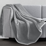 フランネル 大判ひざ掛け 152cm x 177cm ライトグレー