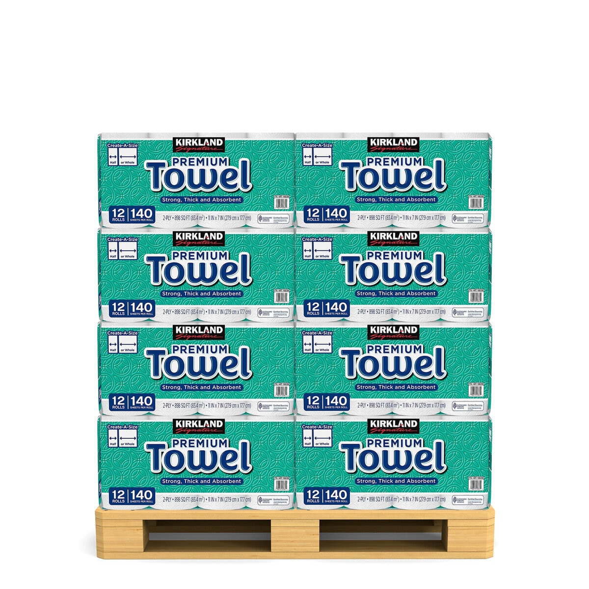 【配送エリア限定】カークランドシグネチャー ペーパータオル 12ロール x 24セット (1パレットあたり)