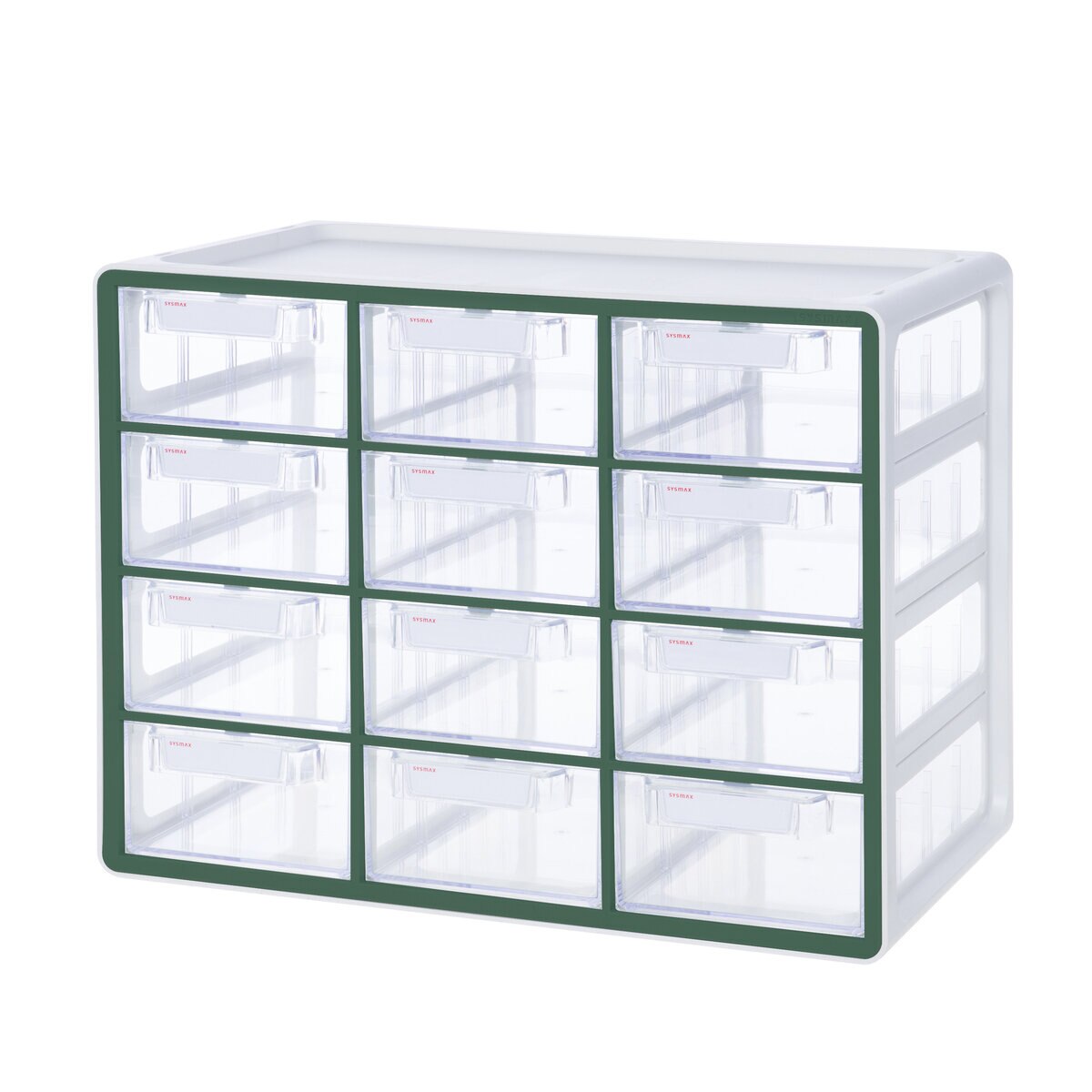 シスマックス 小物収納キャビネット 引き出し12個 グリーン