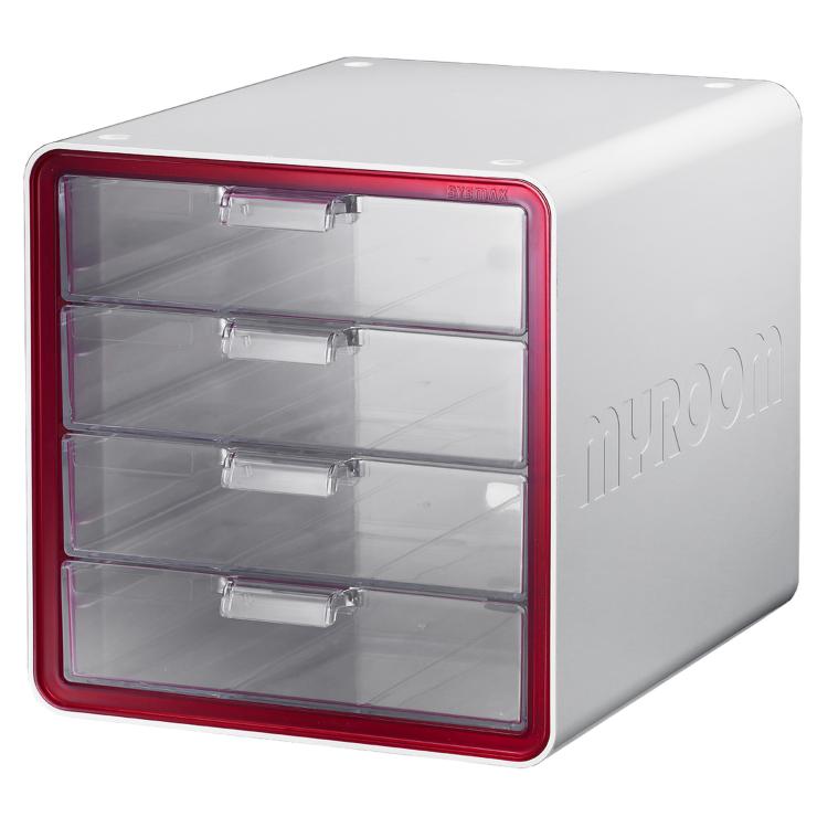 卓上 A4サイズ 4段ファイルキャビネット レッド Costco Japan