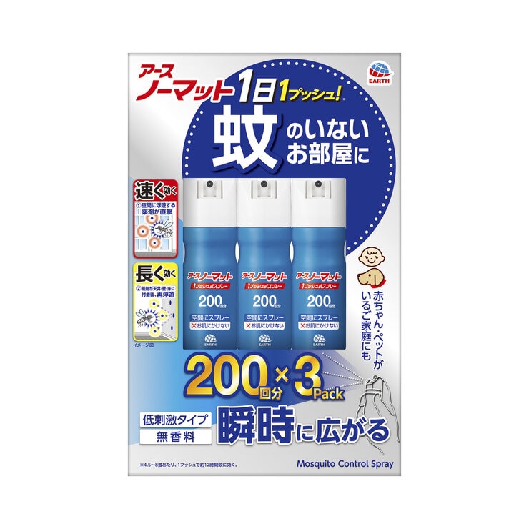 アースノーマット 1プッシュ式スプレー 200回分 3本パック アースノーマット 1プッシュ式スプレー 200回分 3本パック