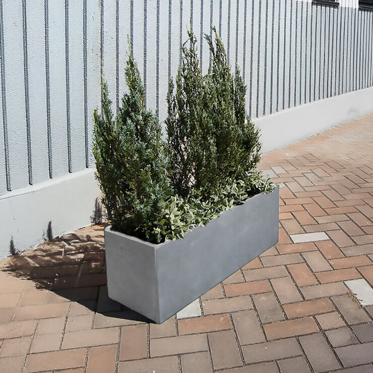 長角プランター M 80 x 30 x 30 cm グレー