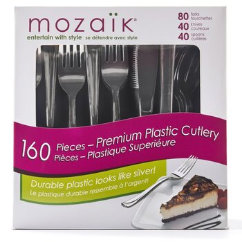 Mozaik プラスチック カトラリーセット 160本 Mozaik プラスチック カトラリーセット 160本