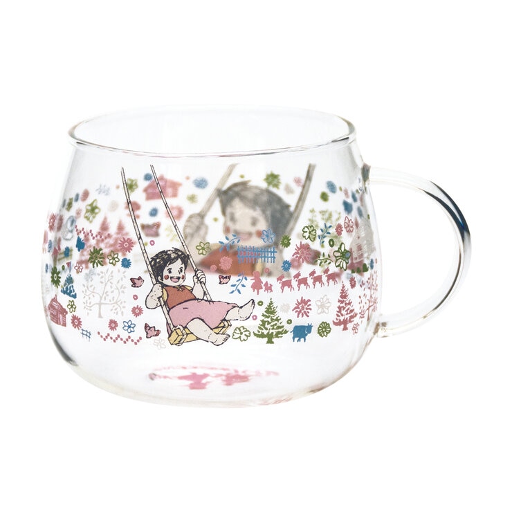 三郷陶器 アルプスの少女ハイジ 耐熱ガラスマグ (ブランコハイジ版画) 420ml 三郷陶器 アルプスの少女ハイジ 耐熱ガラスマグ (ブランコハイジ版画) 420ml