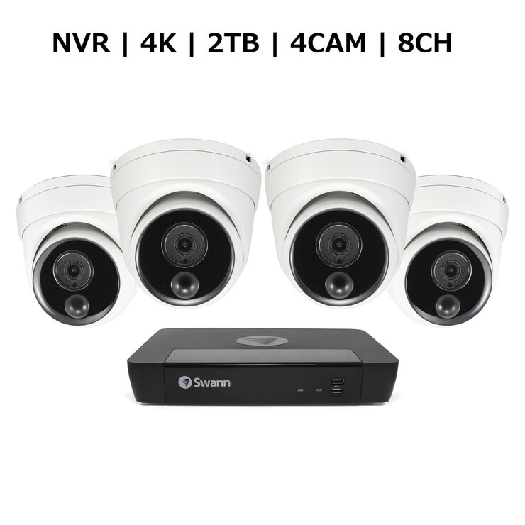中古美品スワン8CH 4K NVRシステム 2TB4K バレットカメラ4台セット 193163037999134.jpg