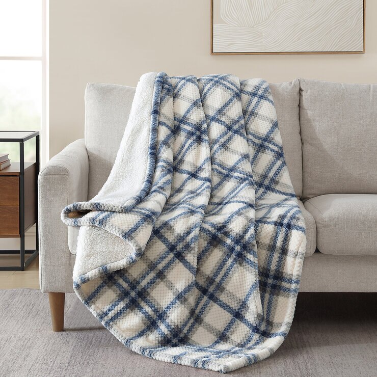 保温大判ひざ掛け 152cm x 177cm ブルー | Costco Japan