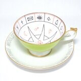 エインズレイ フォーチュン テリング ティーカップ ＆ ソーサー ネルロス ライムグリーン