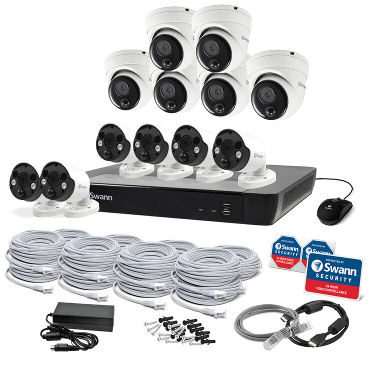 Swann（スワン）16CH NVR 4TB システム 4K カメラ12台セット