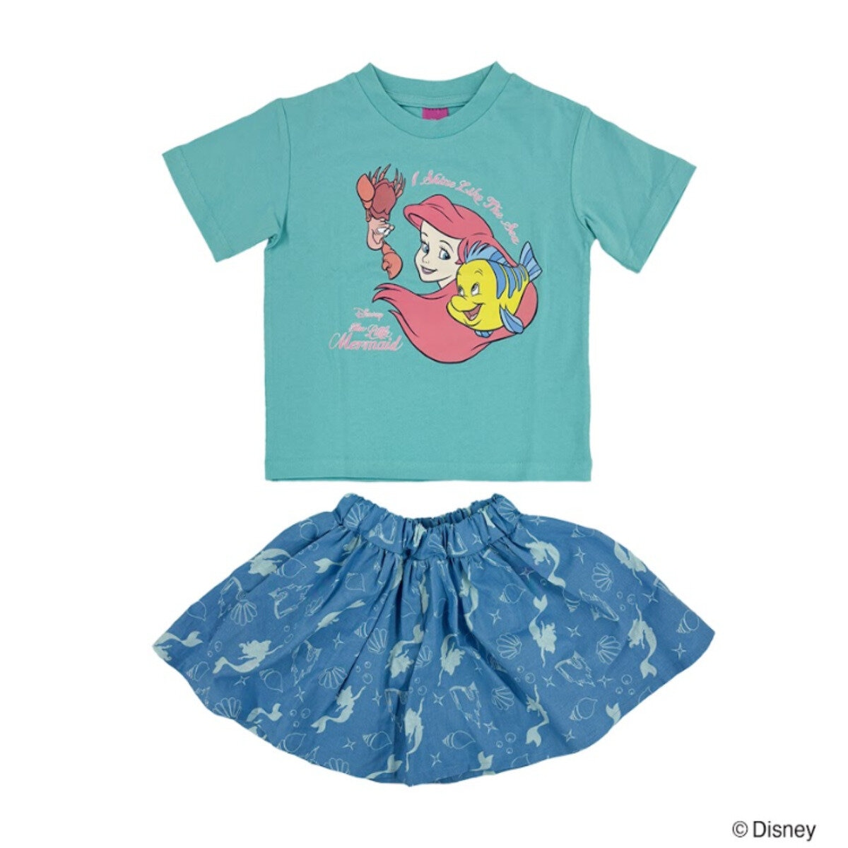 キャラクター キッズ Tシャツ アンド ショーツ 2枚セット / アリエル 100cm
