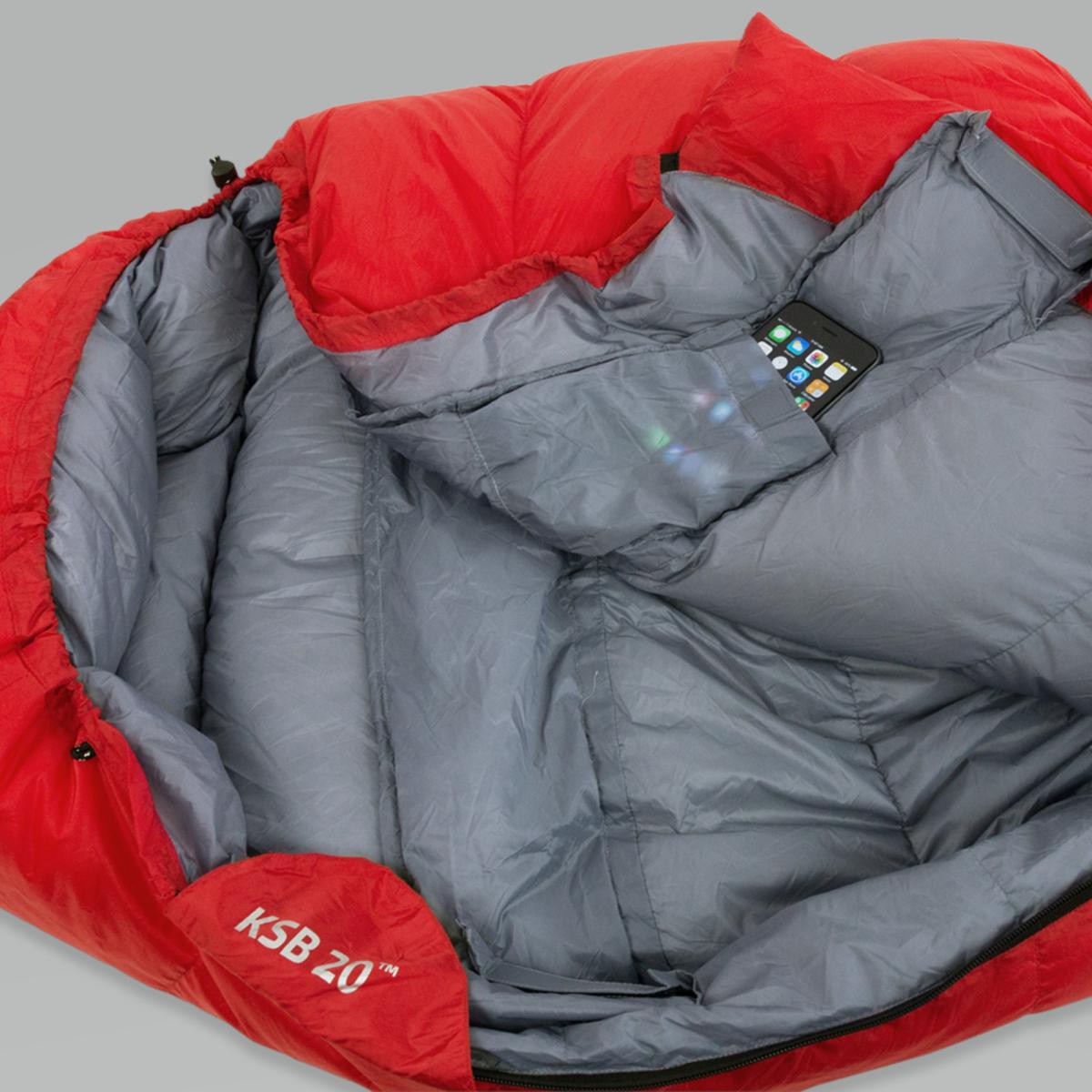 クライミット KSB20 ダウン寝袋　最低使用温度－6.6℃　レッド