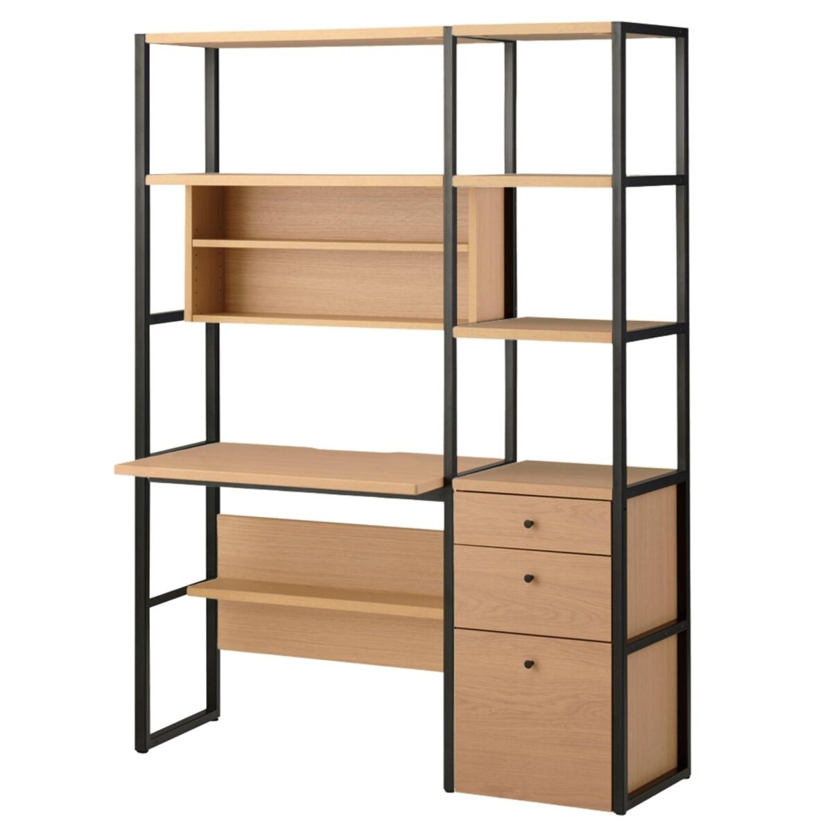 デスク ＆ キャビネットセット ブラック WAD-809399 MOBK