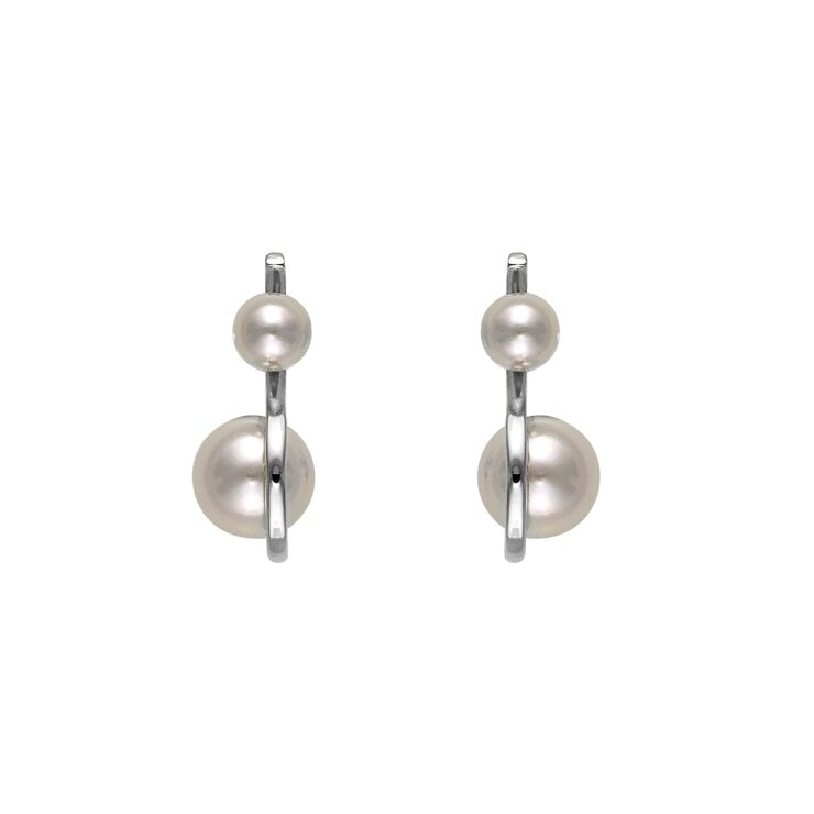 あこやパール 18K ホワイトゴールド ピアス 4.0ｍｍ 5.0ｍｍ