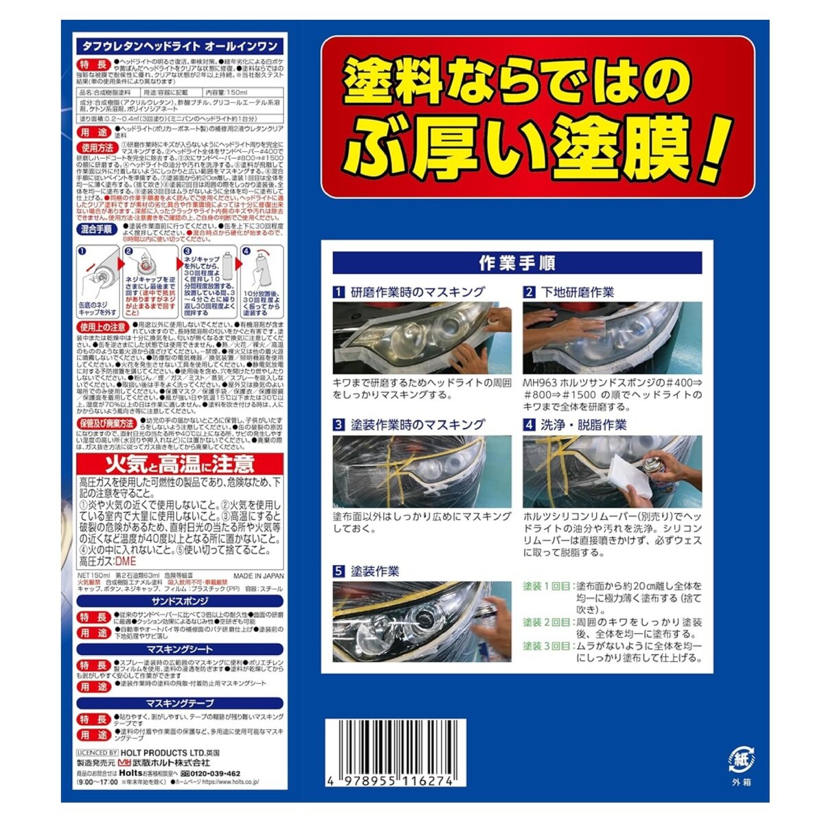 Holts タフウレタン ヘッドライト オールインワンセット