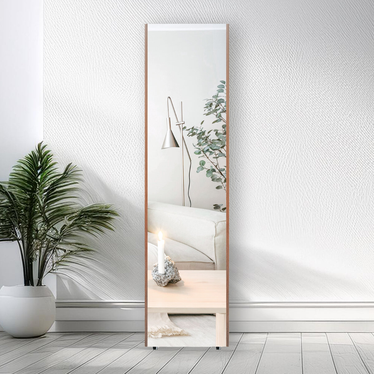 7Life 割れない 全身鏡 150 x 30cm ナチュラル