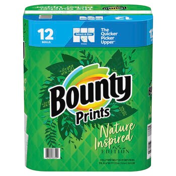 Bounty 12 Roll Prints 128Ct Select A Size