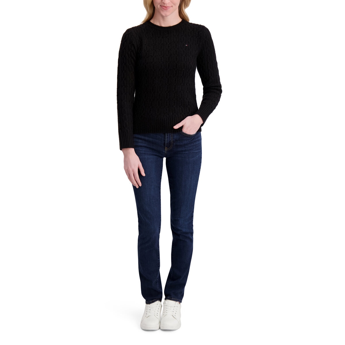 トミーヒルフィガー レディース ケーブルセーター ブラック XL