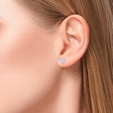 14K ホワイトゴールド 0.10カラット ダイヤモンド ハート ピアス